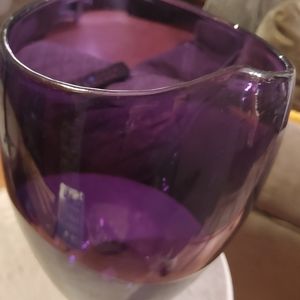 Large partylite purple hurricane candle holder